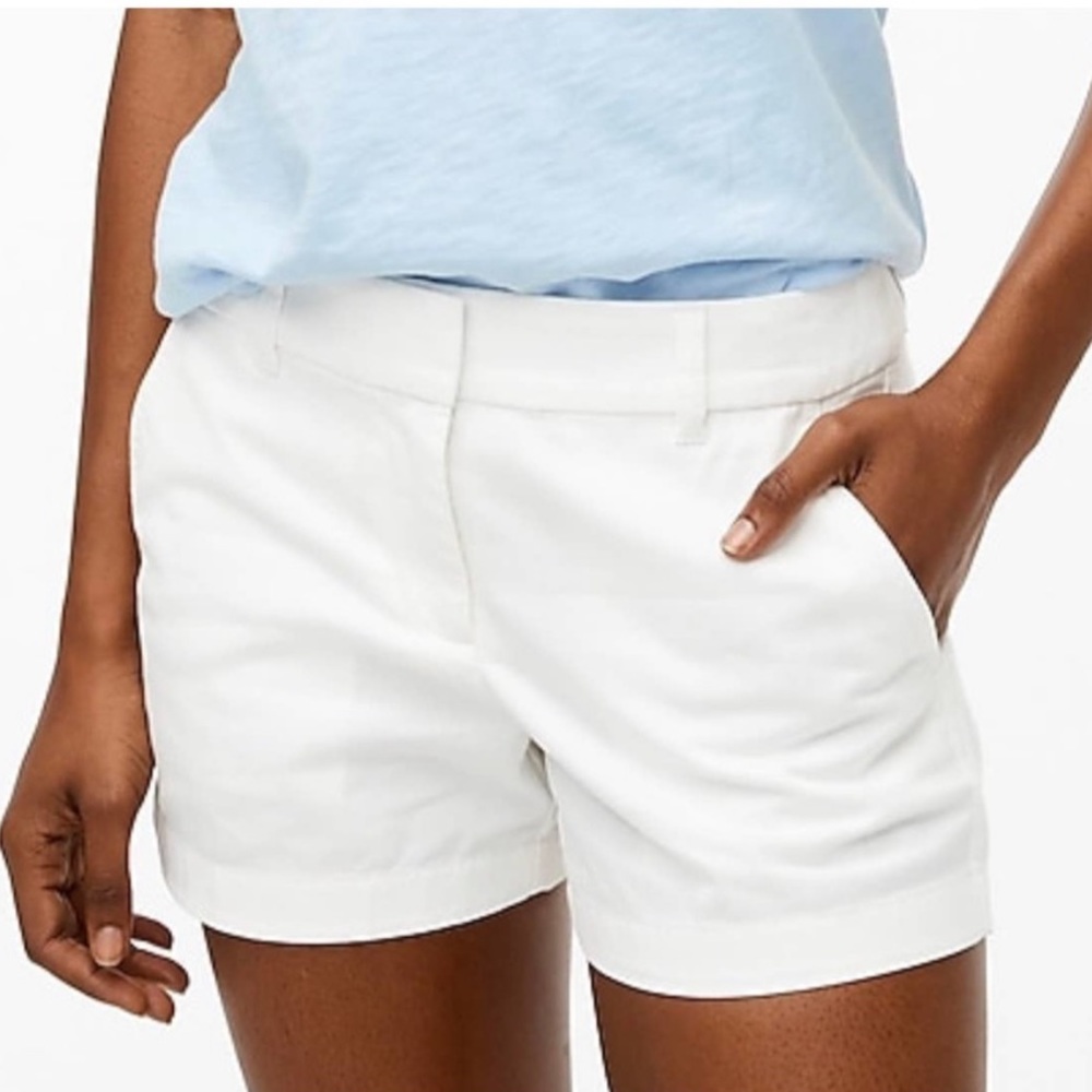 NWT J. Crew White 4" Stretch Chino Shorts Size 16